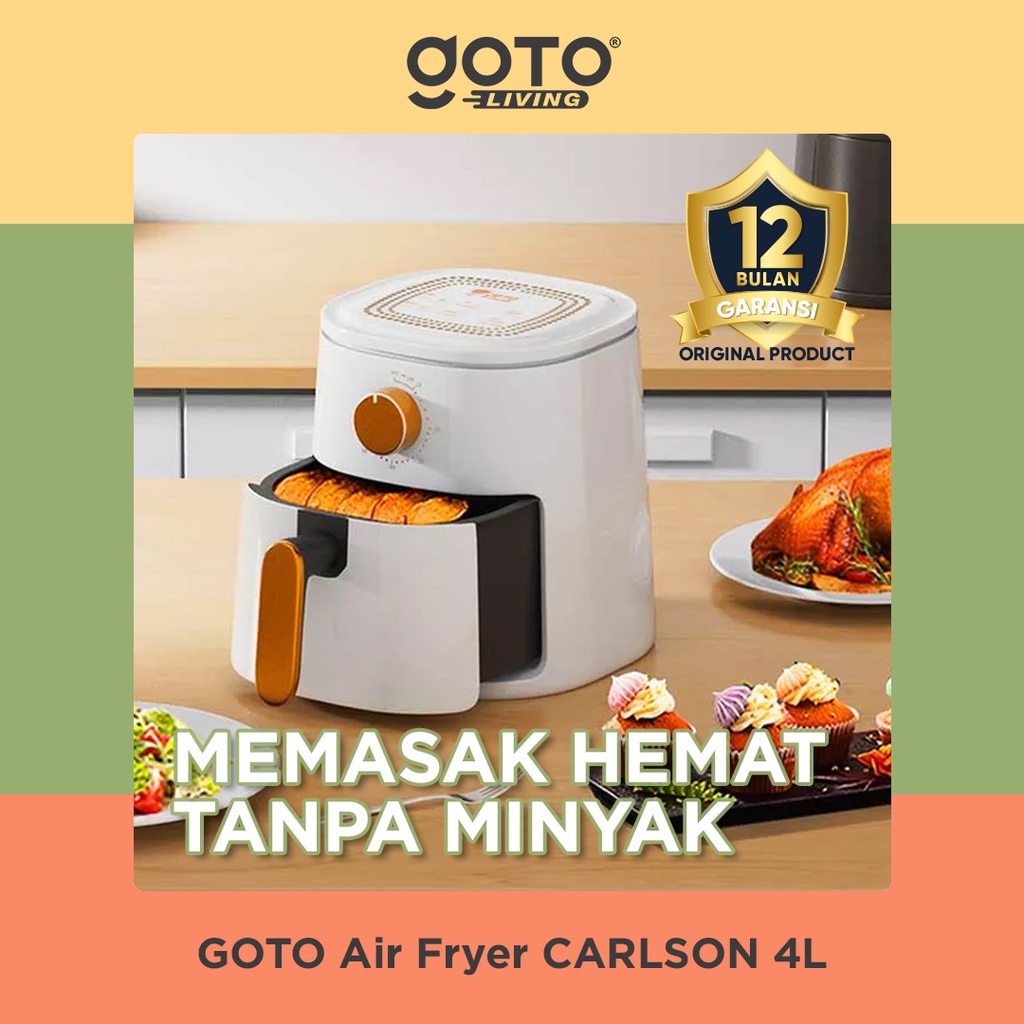 Jual Goto Carlson Air Fryer 4L Mesin Penggorengan Tanpa Minyak Low Watt