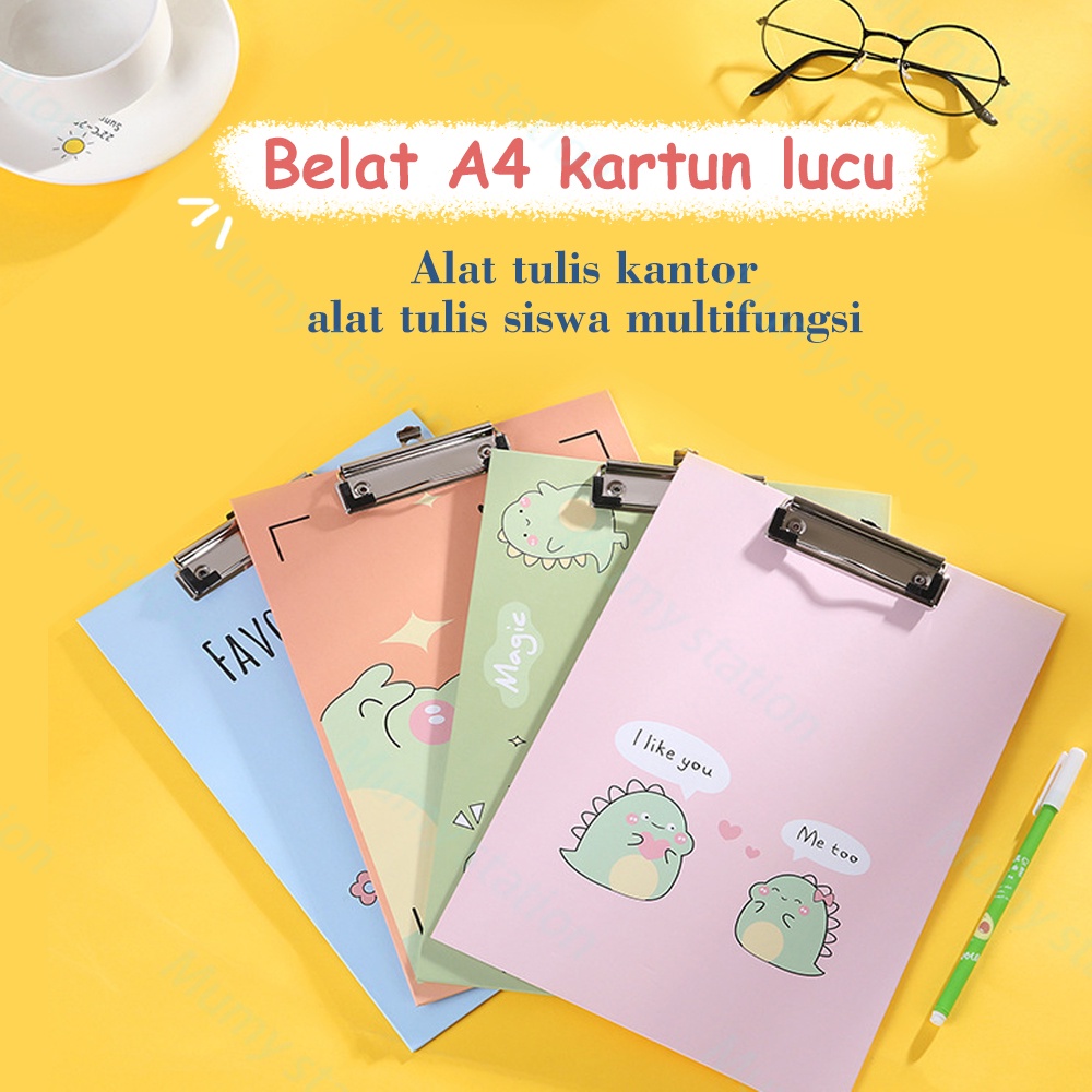 Mumystation A4 Clipboard Papan Ujian Jalan clipboard Lucu Kartun Kertas / Siswa klip folder kertas Papan