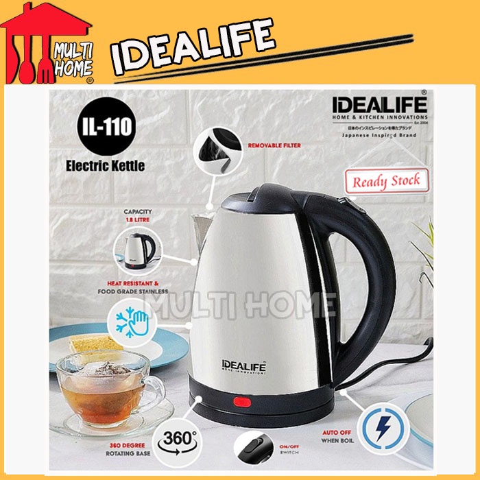 Electric Kettle Idealife IL-110 Teko Listrik Low Watt