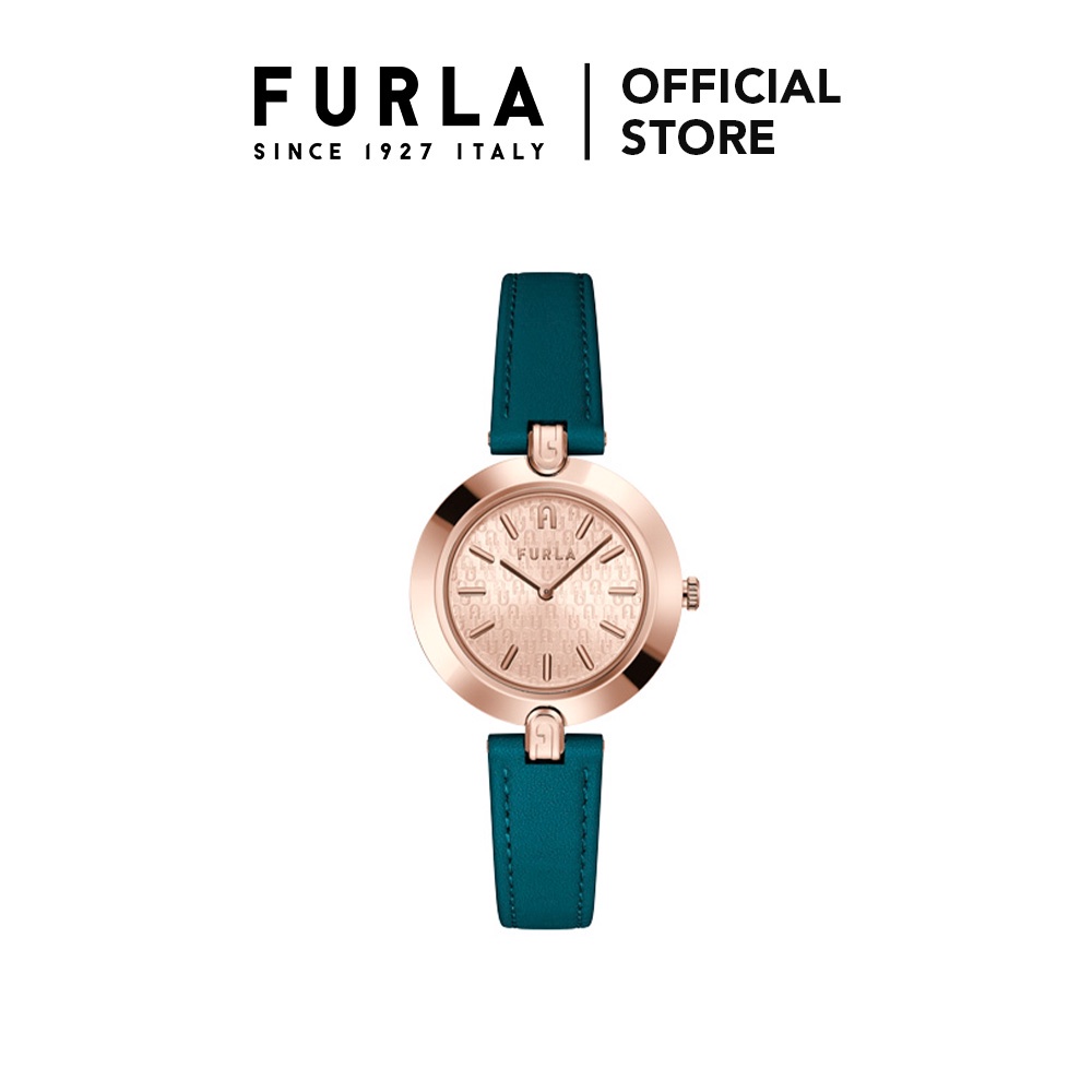 FURLA - Logo Links Rose Gold Tone Case Rose Gold Dial Watch
