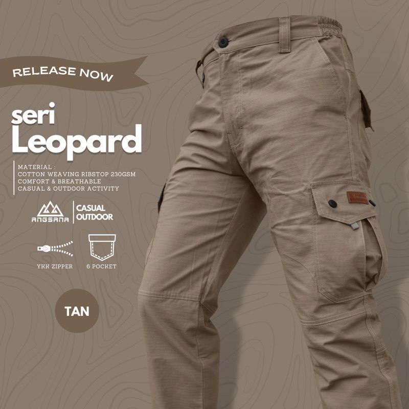 Celana Cargo Angsana seri Leopard Cotton Original