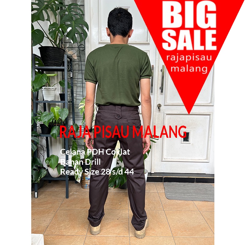 Celana kantor slim fit pria coklat pramuka