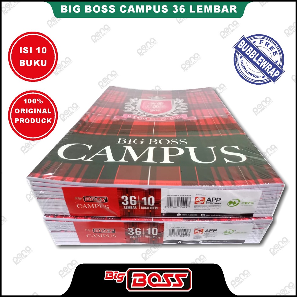 Buku Tulis BigBoss Campus 36 Lembar - Campus Paperus (Isi 5 Buku)