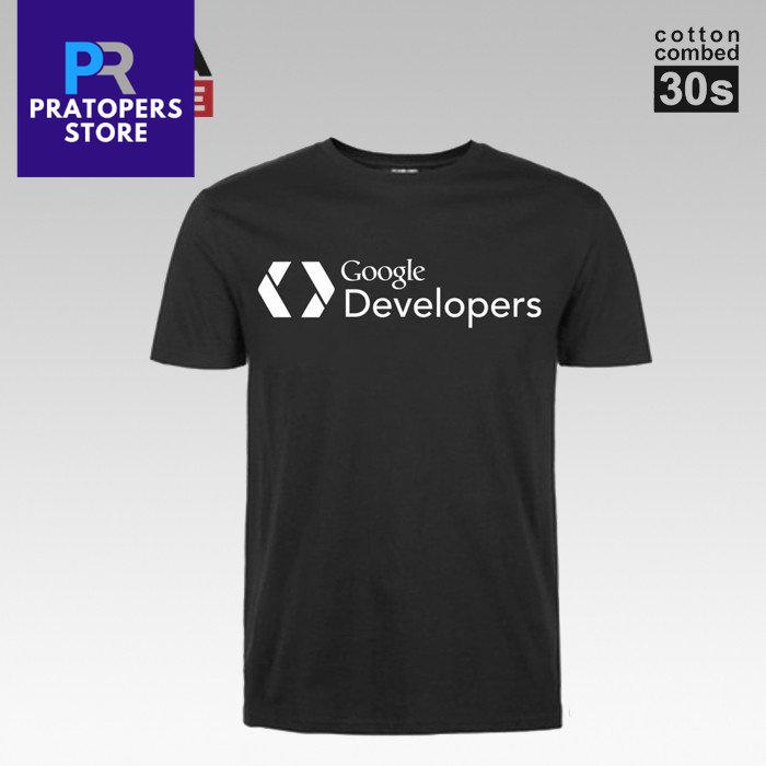 Kaos Tshirt Baju Combed 30S Distro GOOGLE DEVELOPER kaos custom pria wanita