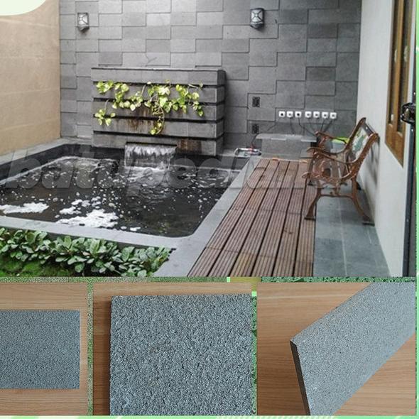 Batu Alam Andesit Flamed Cocok Untuk Dinding, Lantai, Kolam Minimalis - 10x20