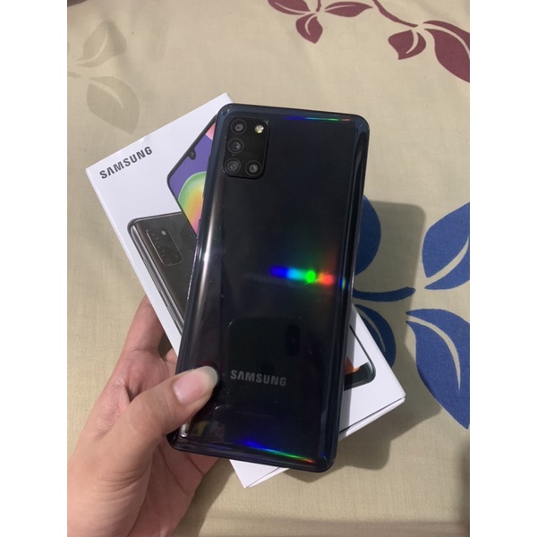 SECOND SEKEN HP BEKAS SAMSUNG GALAXY A31 RAM 6GB/INTERNAL 128GB BLACK SEIN LENGKAP