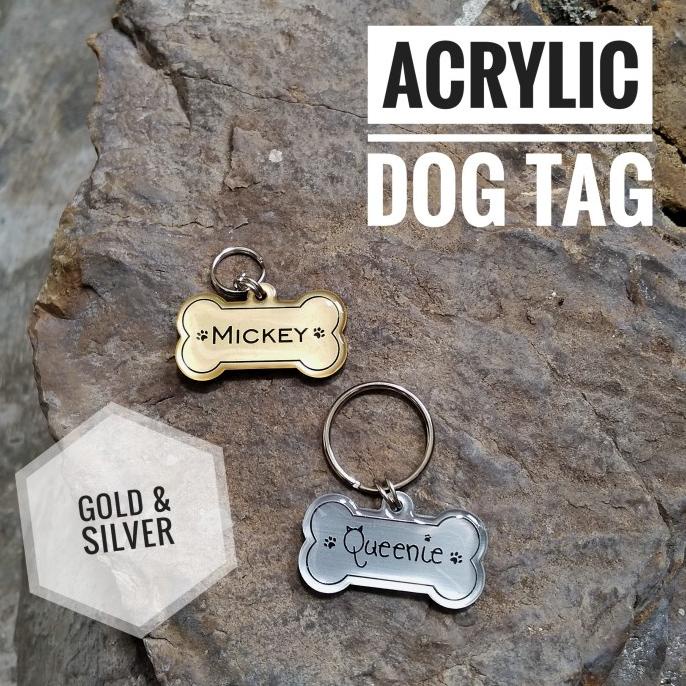 

DOG TAG / NAME TAG ACRYLIC SOLID 2 SISI -GOLD / SILVER-