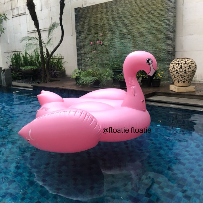 Kolam Karet Giant Pink Flamingo Floatie Giant Pelampung Ban Renang Flamingo