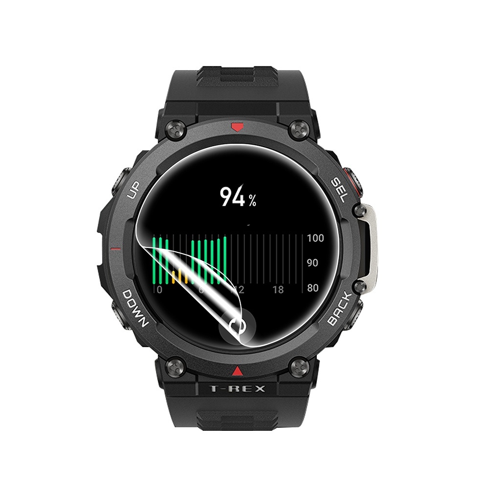 Film Pelindung Layar Smartwatch Huami Amazfit T-Rex2 Full Cover Transparan Anti Gores