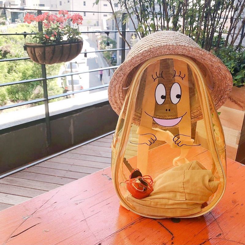 Sera Baru Korea Barbapapa Jelly Ransel Lucu Transparan Siswa Ransel Kartun Gadis Lucu Hati Kecil Tas Sekolah