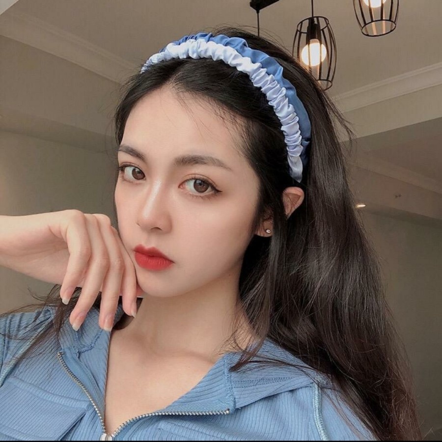 Bando Scrunchie Korea Satin Serut Headband Bandana Aksesoris Wanita Ok