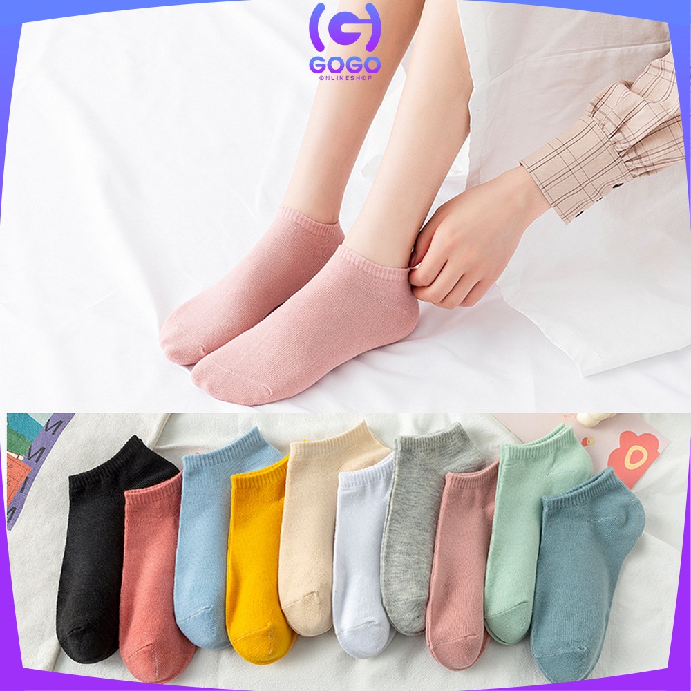 GOGO-P52 Kaos Kaki Pendek Dewasa Motif Polos / Short Socks Kaos Kaki Semata Kaki / Kaos Kaki Ankle