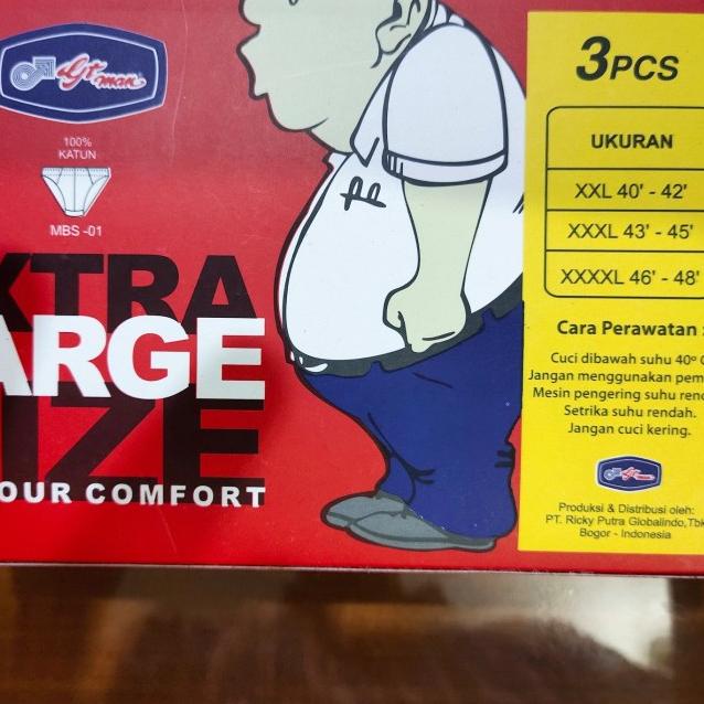 Celana dalam Pria Gt man Big size mbs xxxl - XXL