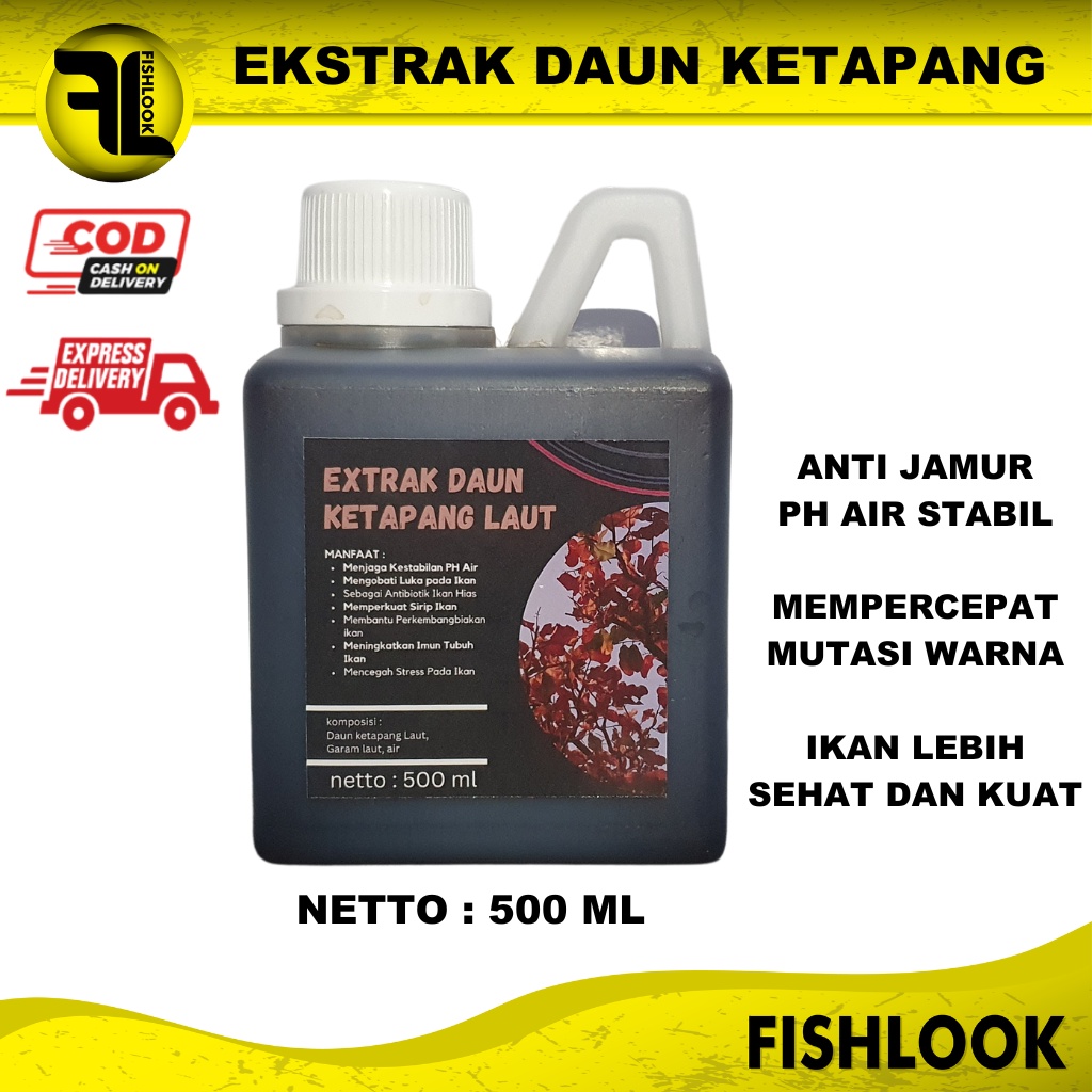 Ekstrak Daun Ketapang Asli Aquarium Perawatan Ikan Hias 500 ML PEKAT