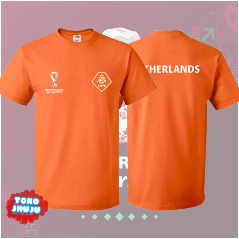 Baju Kaos Piala Dunia World Cup 2022 Team Netherlands DEPAN BELAKANG