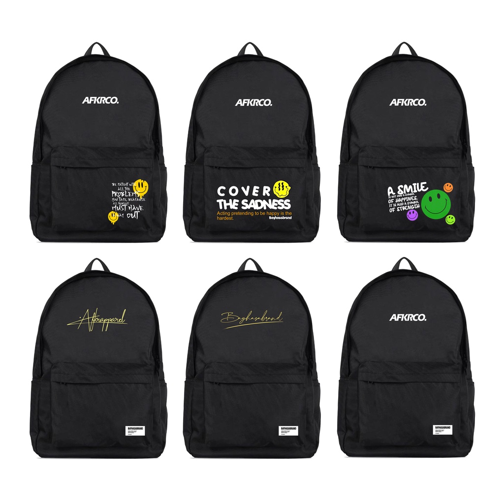 Afkrco Backpack | Tas Backpack Hitam | Tas Ransel Pria