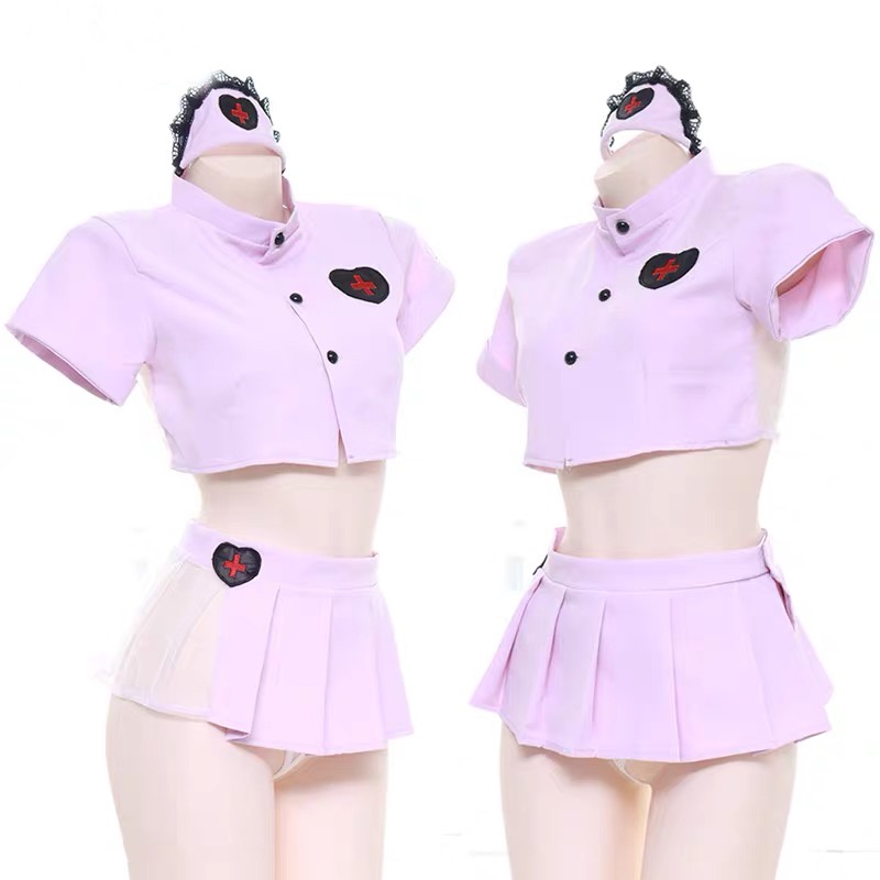 Lingerie Wanita Set Seragam Perawat Rok Pendek Sexy Cosplay A296