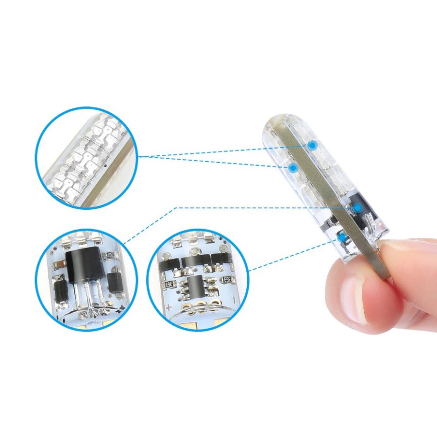 Lampu T10 Remot RGB Lampu Senja 6 Mata 1 Set RGB W5W T10 SMD 5050
