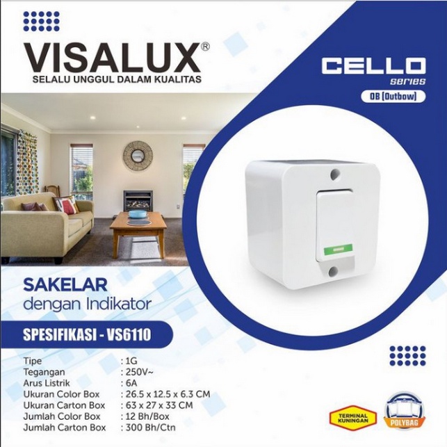 SAKLAR SERI OUTBOW VISALUX VS6110 6A/250V