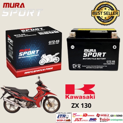 Aki motor kering kawasaki zx 130 aki murah original