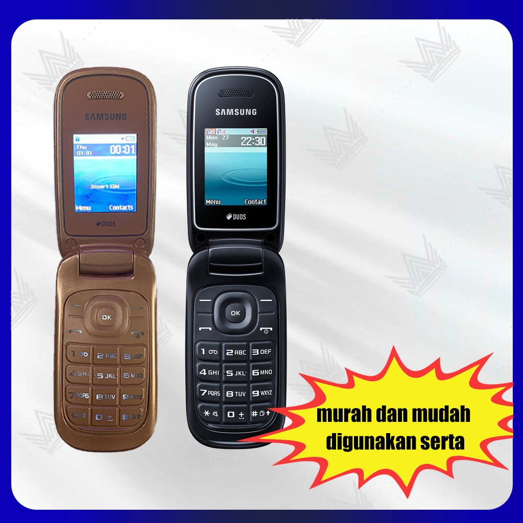 Barang baru Handphone flip SAMSUNG lipat E1272 Baterai 800 Mah Layar 1,77 inci TERMURAH HP SAMSUNG hp jadul samsung lipat samsung lipat 2 sim