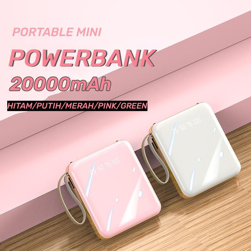 Powerbank  20000mAh Kapasitas Besar Built in 4IN1 Cables Powerbank Fast Charging Portable Power Bank Iphone