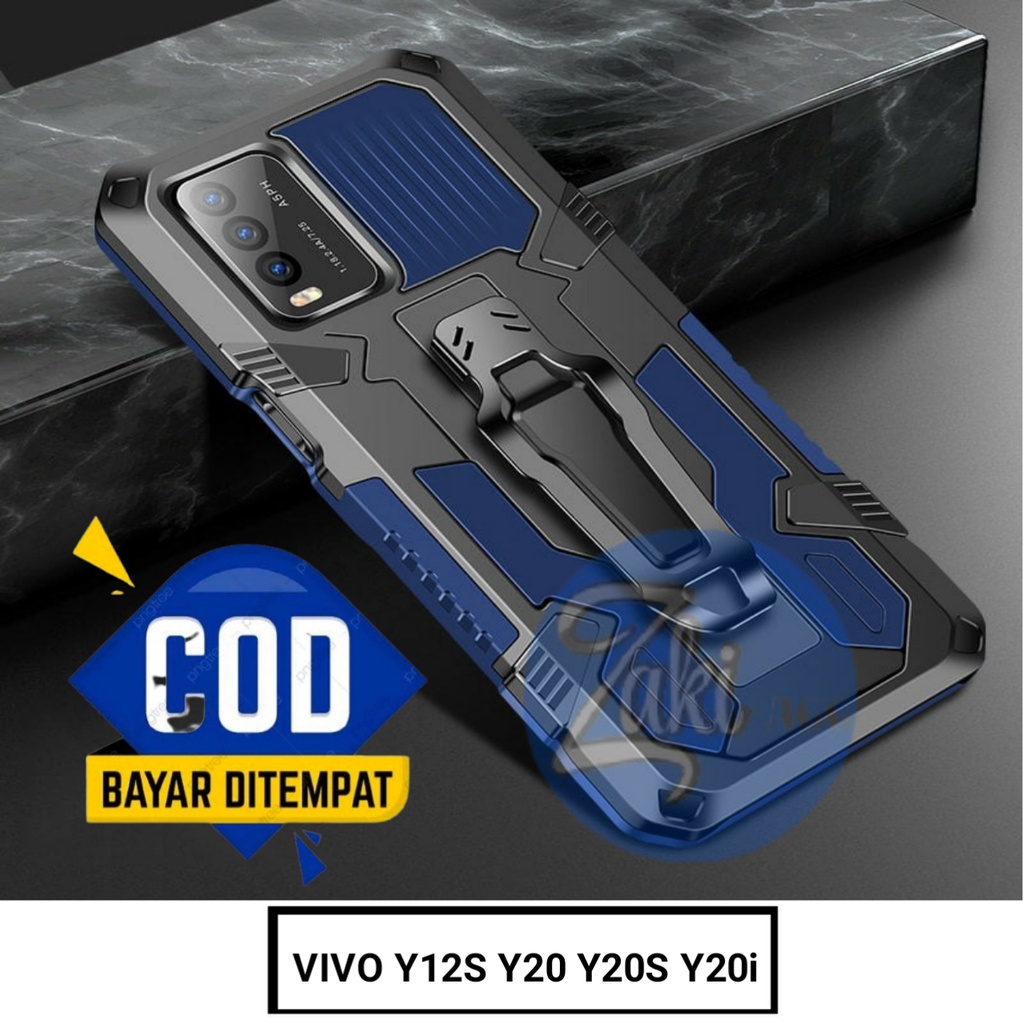 Case Robot VIVO Y12S / VIVO Y20 / VIVO Y20i / VIVO Y20S New Hard Case Belt Clip Robot Transformer Soft Hybrid Leather