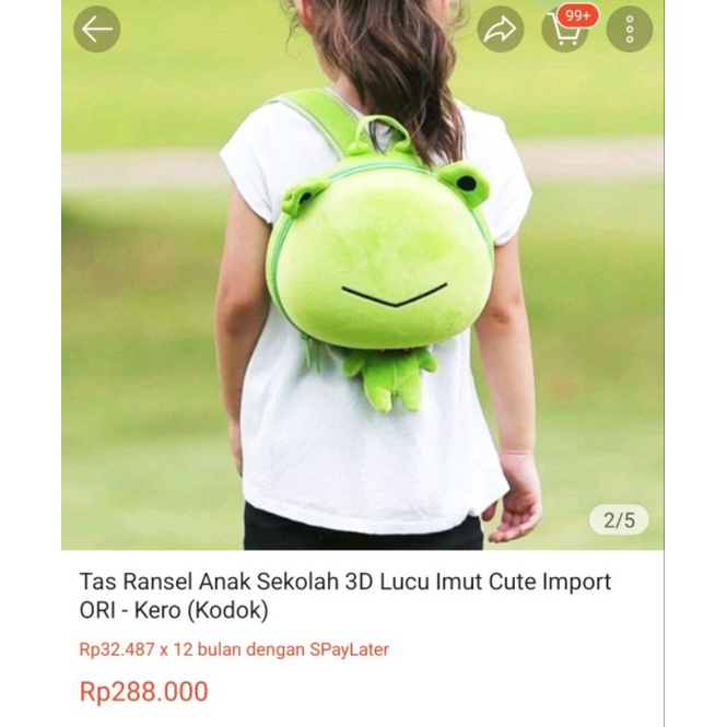 tas kodok hijau Preloved