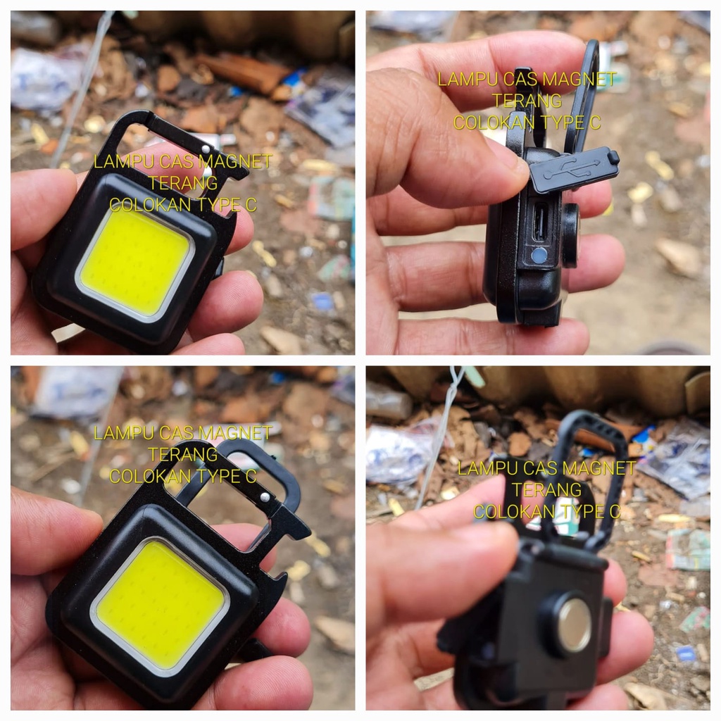 J455 ORIGINAL LAMPU MINI MAGNET LED COD KEY CAS TYPE C TERANG SINAR EMERGENCI keychain light recharg