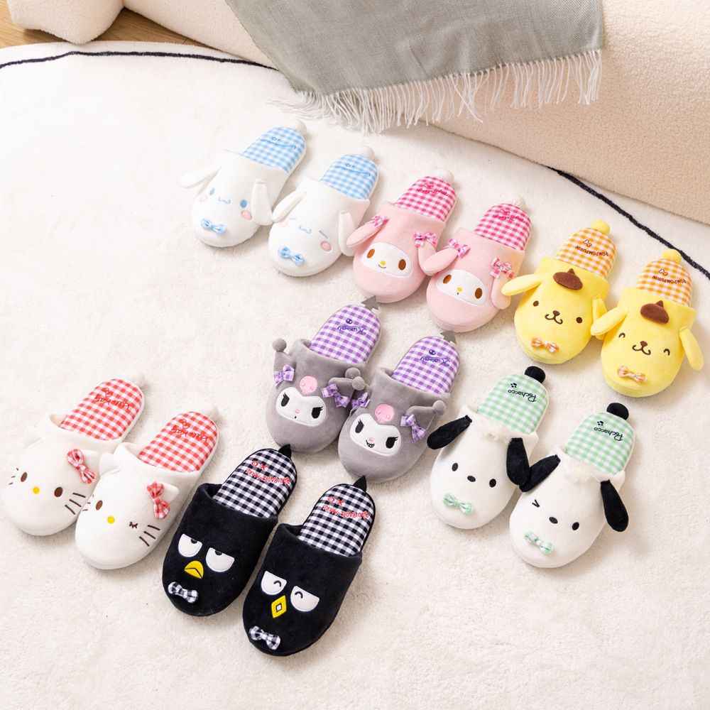 SANDAL RUMAH CINNAMOROLL MELODY BADTZMARU KUROMI HELLO KITTY POMPOMPURIN POCHACCO DOG SEPATU KAMAR RUANGAN IMPOR