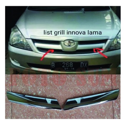 LIS GRILL DEPAN MOBIL TOYOTA INNOVA 2004 SAMPAI 2007 CHROME