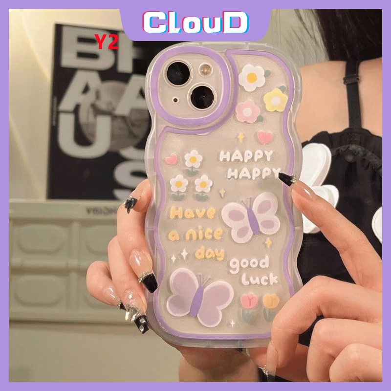 Ice Cream Kartun Beruang Lucu Case Samsung A04s A50 A04 A14 A13 A22 A32 A03s A02s A23 A11 A53 M32 A33 A30s A21s A20 A51 A03 A12 A52 A50s A52s A31 Wavy Edge Fresh Flower Soft Cover