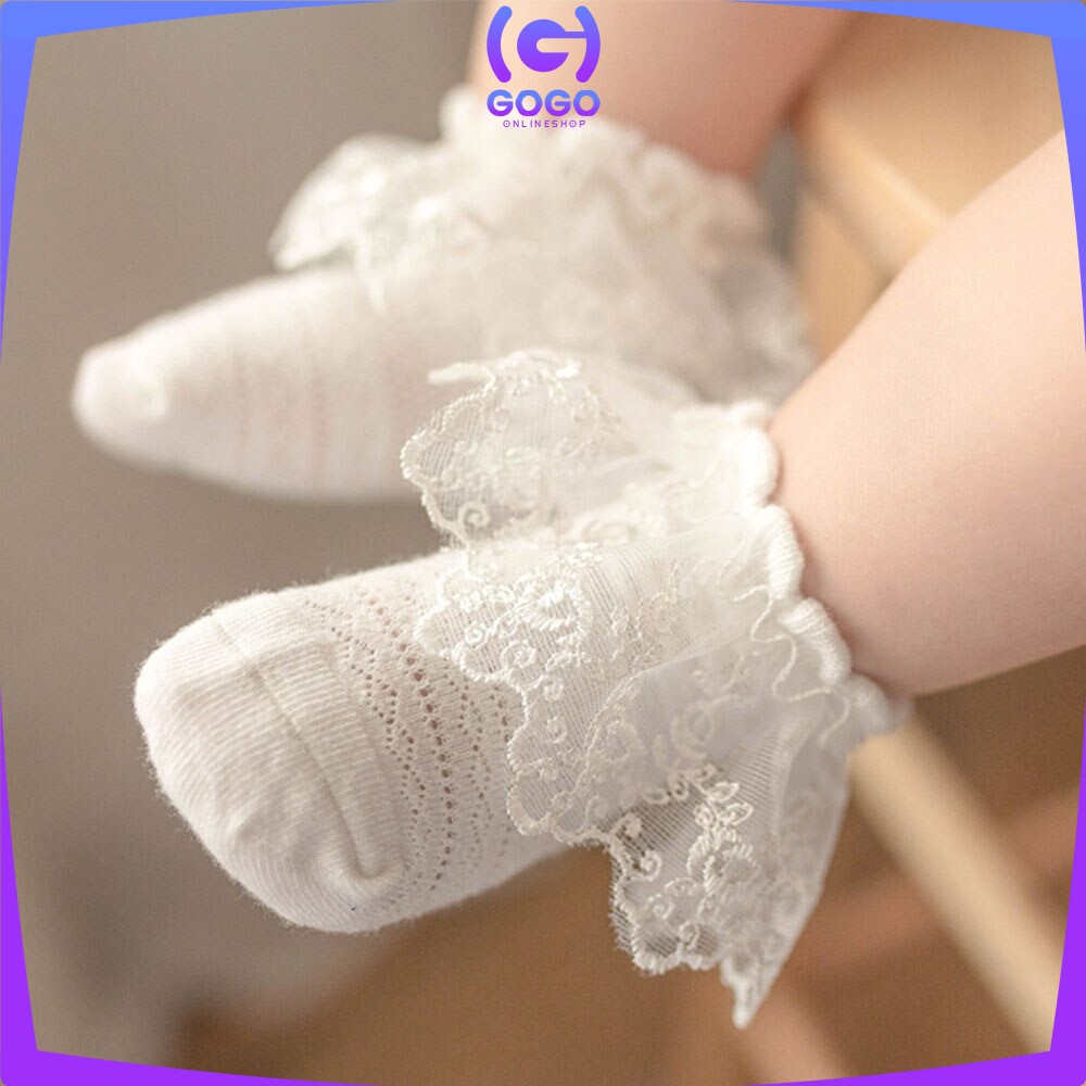 GOGO-P92 Kaos Kaki Renda Anak Perempuan Kids Socks Pakaian Bayi Kaos Kaki Bayi Ala Putri Bahan Katun