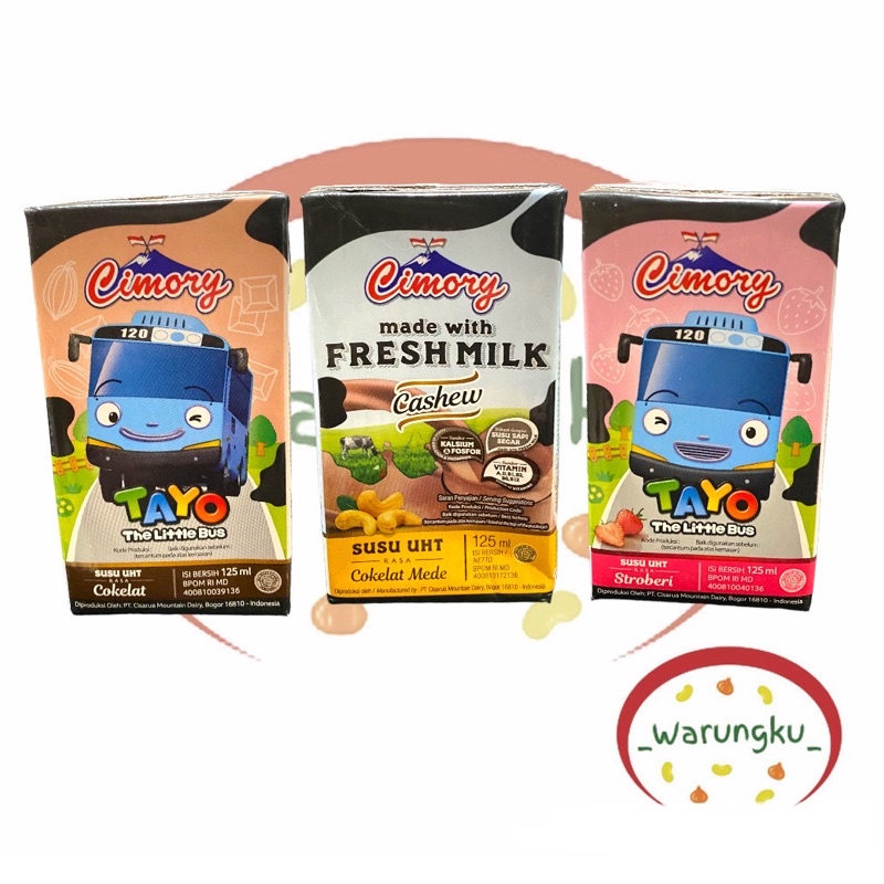 CIMORY MINI Fresh Milk 125ml Susu UHT Rasa Coklat Malt Mede Stroberi Tayo