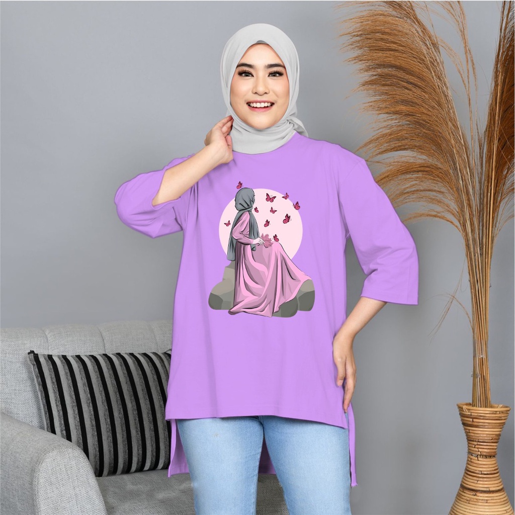 Tunik Basic Wanita Hijab's kaloborasi 7/8 terbaru