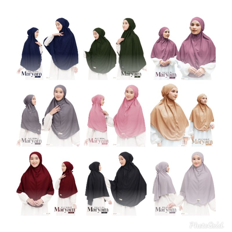 Bergo Maryam | Bergo Syifa | size L dan XL | bahan kaos PE sangat nyaman dipakai