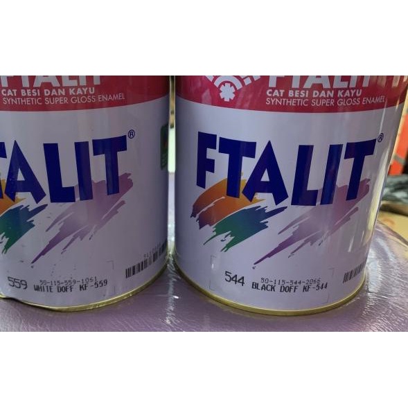 Cat Minyak Ftalit Hitam Doff & Putih Doff 1Kg - Putih Doff