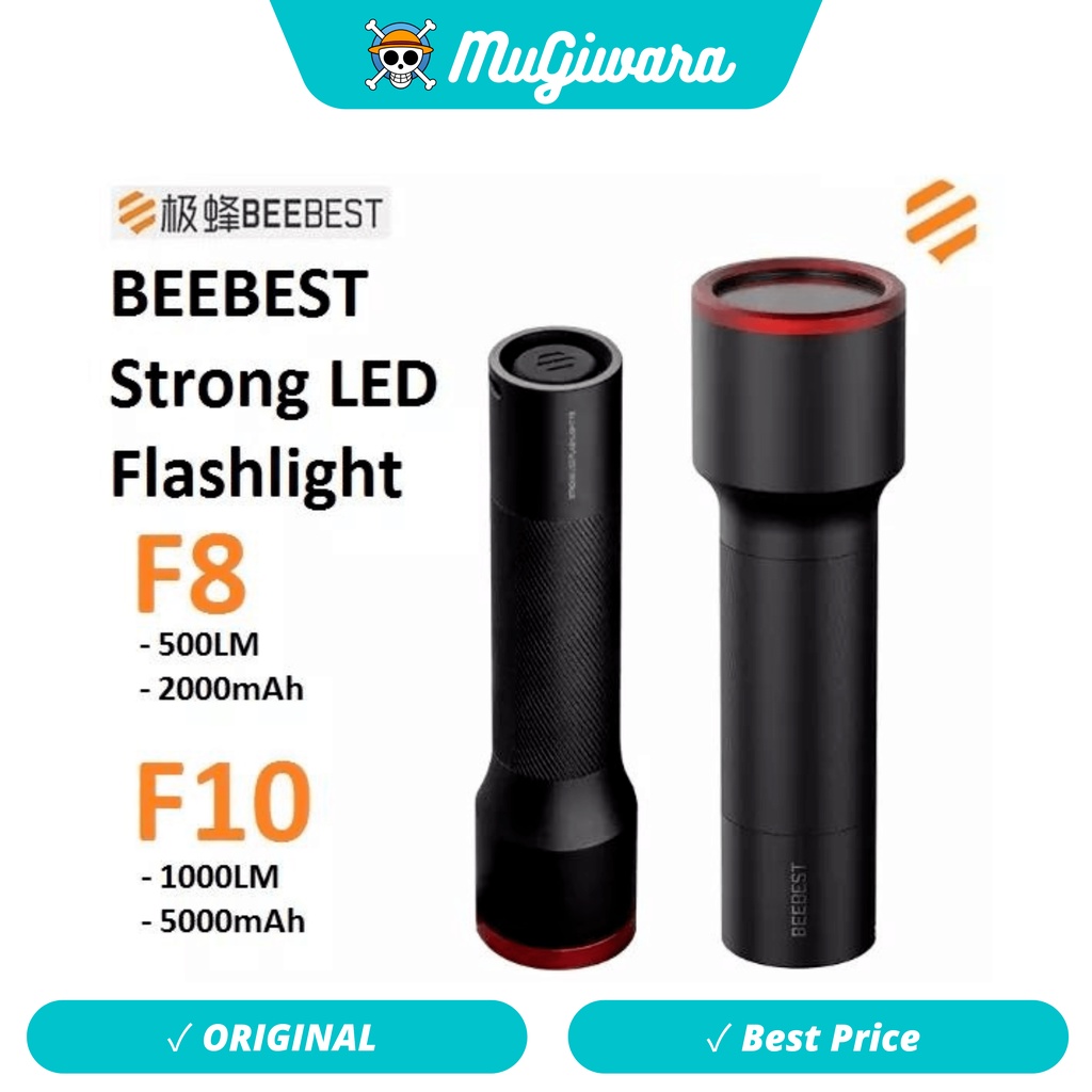 BEEBEST F1 / F8 / F10 Strong LED Flashlight Senter Waterproof