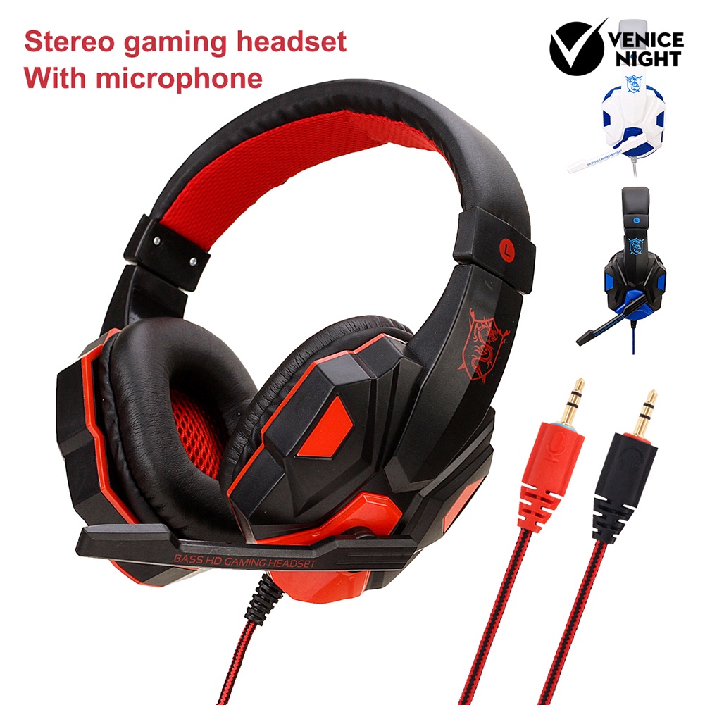 (VNEP) (Berkabel) Soyto SY830MV Stereo Gaming Headset Kontrol Volume Headphone dengan Mic untuk PC