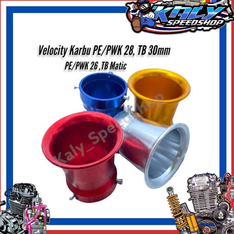 ➱ Velocity Throotle Body 26,28,30,32,34 & Karbu PE 26 & PE/PWK 28 panjang 6cm CNC ギ
