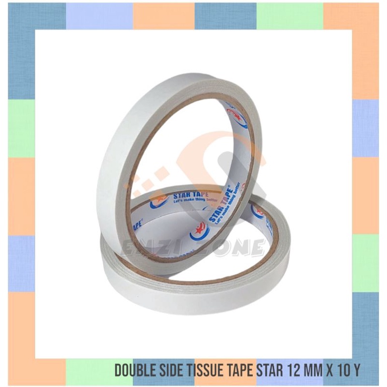 

ISOLASI 2 SISI BOLAK BALIK DOUBLE TAPE STAR 1/2 INCH 12 MM X 10 YARD