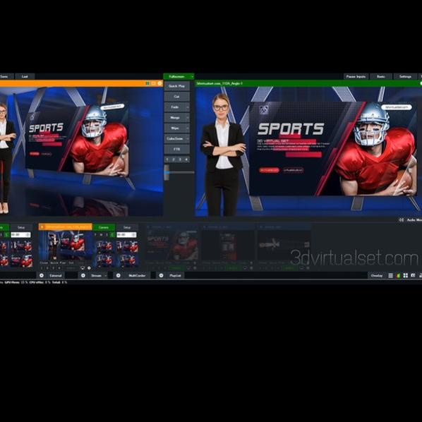 vMix 3D Virtual Backround Set include Script - Studio 014