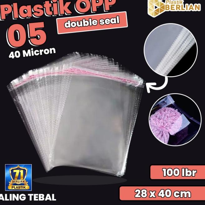 

28 x 40 cm Plastik OPP TEBAL Double Seal (100 lbr) (lem/seal)
