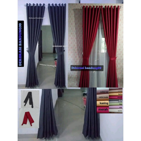 Gorden panjang 3 meter 2meter hordeng jendela minimalis blackout import polos tirai pintu kamar kord