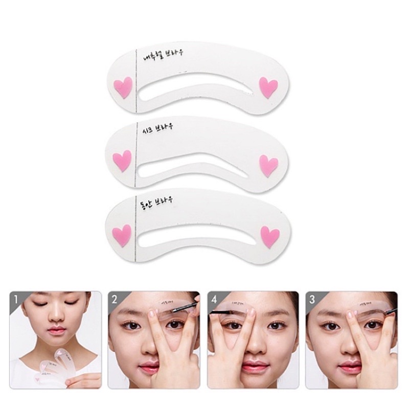 Cetakan Alis 3 In 1 Impor / Aksesoris Make Up / Pencetak Alis 3 Bentuk Alis Murah / Cetakan Alis