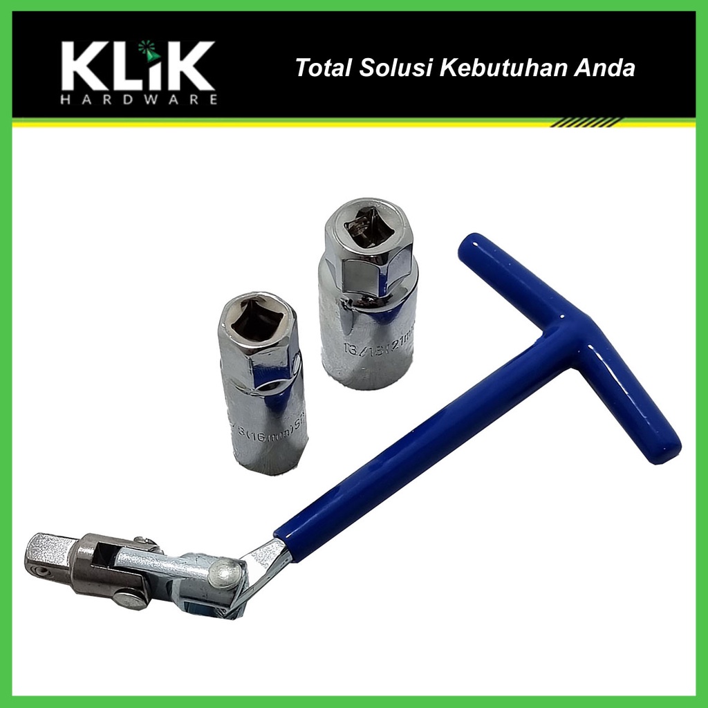 Kunci Busi Fleksibel 2-in-1 Shock Sock Sok Busi Flexible 16 21 mm Motor Mobil