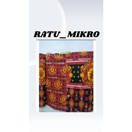 bahan kain sprei meteran bahan katun disperse mikrotek / microtek / polymicro motif bola M. U