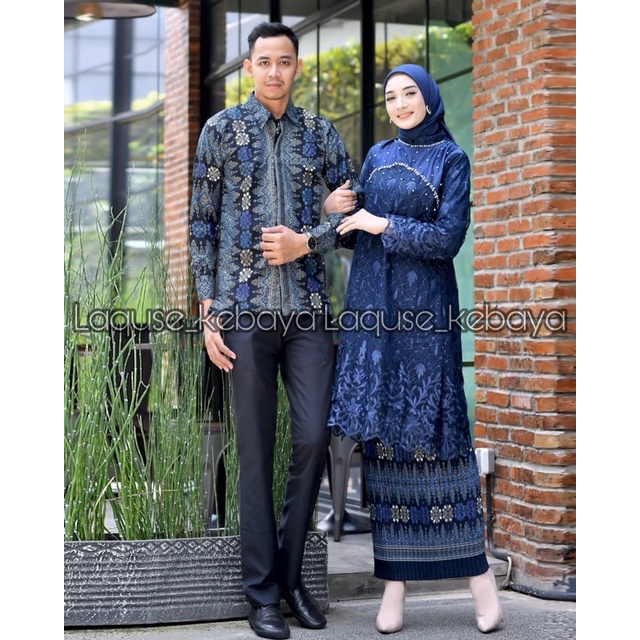 Setelan Kebaya Tunik Model Payet Batik Couple Modern Terbaru Outfit Pasangan Kondangan Wisuda By Laquse_kebayaa