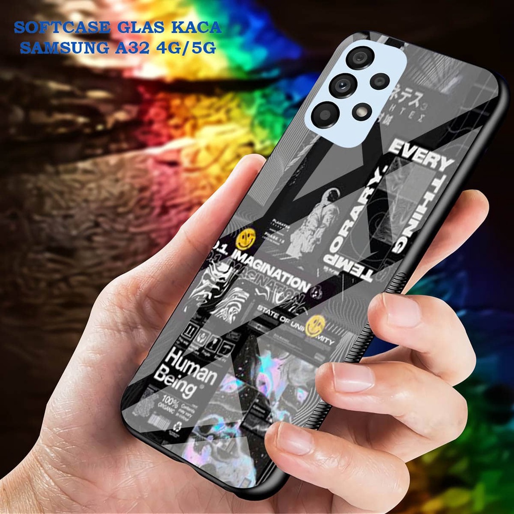 Softcase Glass Kaca SAMSUNG A32 [4G]- Case Hp Pelindung Handphone SAMSUNG A32 [5G] [ A81]