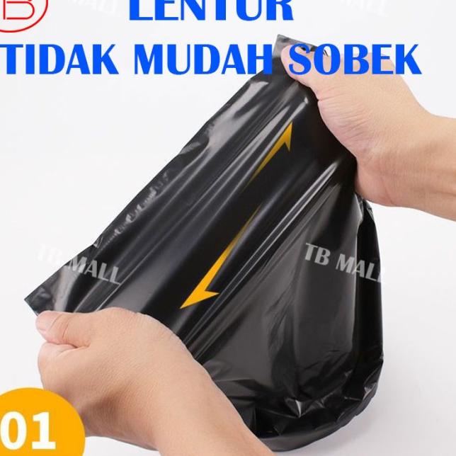 

Plastik Packing Baju Olshop / Polymailer Hitam Glossy LDPE 35X50CM ISI